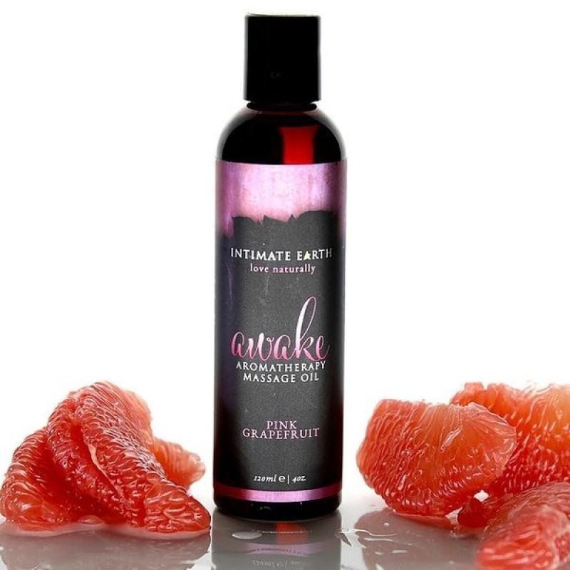 Intimate Earth Awake Aromatherapy Massage Oil 120ml - Black Pepper & Grapefruit